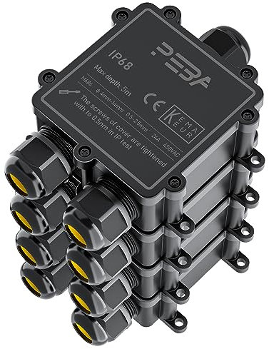 PEBA Wasserdicht Abzweigdose Erdkabel Kabelverbinder IP68 Verteilerdose steckdose aussen verteiler 4mm-14mm kabel für außen garten outdoor wasserdichte verbinder box 3-Wege steckdosen schwarz