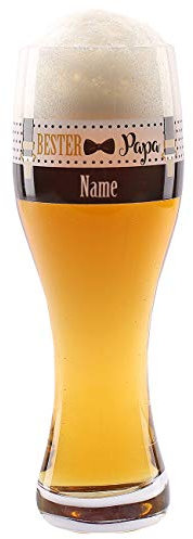 Leonardo Weizenglas Taverna 0,5l zum Männertag - Bester Papa - mit Druck - tolles Bierglas zu Weihnachten