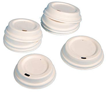 1000 Bio Chinet/Holzschliff Deckel weiß kompostierbar KEIN Bio Plastik für Coffee to go Becher Kaffeebecher Pappbecher Ø80mm oder Ø90mm zur Auswahl (Ø80mm)