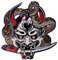 Hannya Oni Mask Patch Embroidered Badge Iron On Sew On Emblem