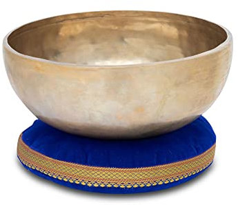 XDrum Omshanti Cuenco Sonoro 25 cm Set - Peso: 1900g - hecho a mano en India - ideal para meditación y terapias - incluye cojín a juego