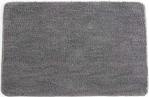 LiGG LiGG Badematte Anti Rutsch Badteppich Absorbent Badezimmerteppich Microfaser Badvorleger Extralange Badematten, Grau, 30 x 50 cm
