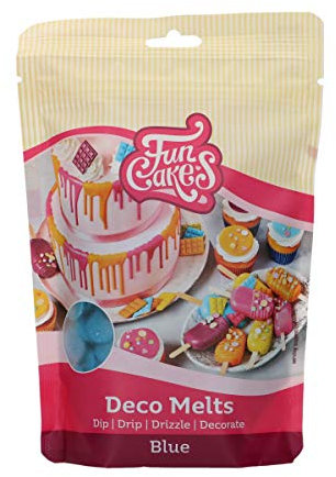 FunCakes Deco Melts Blau - Tauchen, drippen, dippen und dekorieren! In der Mikrowelle schmelzen und in jede Form gießen, 250 g