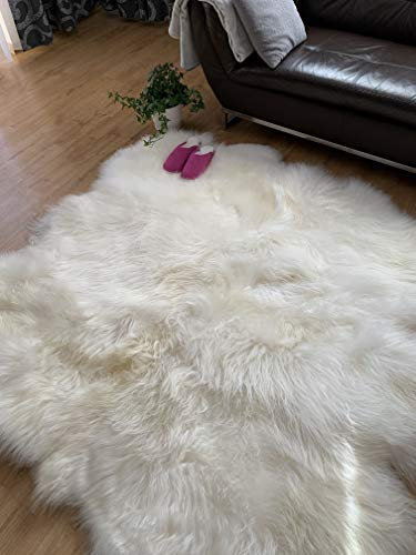 Sheepmania Island Lammfell, ungeschorenes, dichtes Langhaar-Schaffell bis 10 cm lang, in verschiedenen Größen und Formen erhältlich: als Teppich, Überwurf, Decke, auch als Unterlage im Kinderwagen