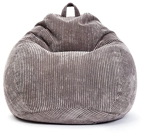 Green Bean® Indoor Sitzsack 90x110cm EPS-Perlen Füllung & Cordstoff Kuschelig Weich Waschbar - Drinnen Bodenkissen Liegekissen Sitzkissen Sitzhocker Relax-Sessel Kinder Erwachsene Stoff Anthrazit