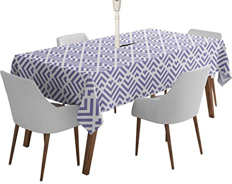 Vargottam Nappe Intérieure/Extérieure 58X82 Pouch Rectangle Nappe avec Trou De Protection Et Zip- Tissu De Table De Patio Étanche- Couvercles De Table pour Table De Jardin - Violet Bleuâtre
