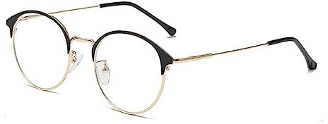 LIPIODOL Brille mit Blaulichtfilter Clear Rund Computerbrille ohne Sehstärke Blaulifilter Computer Brille UV400 Blaulicht Schutzbrille Retro Metallgestell Brillenfassung