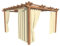 HOME DEKO Terrassenvorhang, Wasserdichter Gartenvorhang für Terrasse, Balkon, Pergola & Pavillon, Schlaufen mit Klettverschluss, Schutz vor Sonne, Regen & Wind, Cremefarben, 200 x 155 cm, 2 Stück