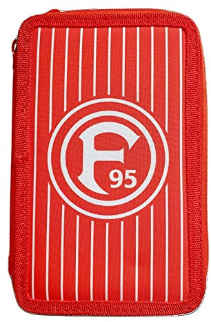 Fortuna Düsseldorf Federmappe rot Doppeletui gefüllt Schuletui F95, mehrfarbig