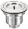 sourcing map Sink Stopper Drain Assembly Kitchen Anti Clogging Plug Strainer with Filter Basket for 85-90mm Wash Basin without Overflow, Silver