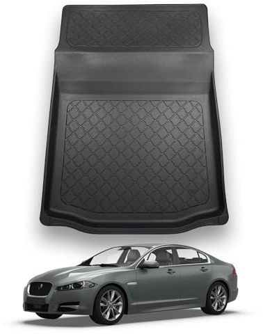 NOMAD Boot Liner Mat for Jaguar XF 2015+ [Models with tyre repair kit] | Premium Anti-Slip TPE Car Boot Protector Tray, Waterproof Raised Edge Trunk Mat, Easy Clean Cargo Floor Liner