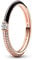 PANDORA ME Pavé & Schwarz Doppelring aus Sterlingsilber mit Zirkonia in der Farbe Roségold-Schwarz, PANDORA ME Collection, Gr.56, 182528C01-56