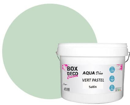 BOX DECO COULEURS Peinture murale acrylique aspect satin Aqua Déco - 10L, Vert Pastel