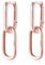 Reffeer Massive 925 Sterling Silber Gliederkette Ohrringe Creolen für Frauen Teenager U Creolen Minimalistische Huggie Tropfen Ohrringe (C-Rose Gold Plated)