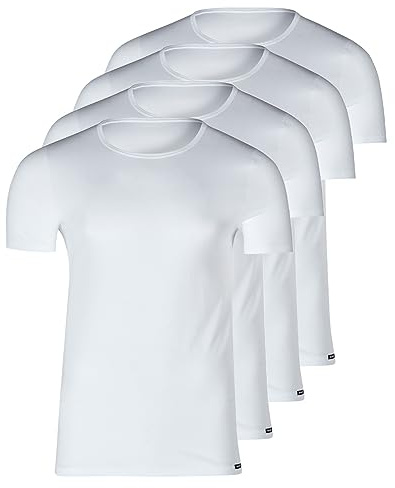 Skiny - Basic - Unterhemd/Shirt Kurzarm - 4er Pack (L Weiß)