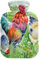 Wärmflasche mit Huhn und Hahn im Gras, Vintage-Wärmflasche und Bezug, weich, warm, für Winter, Bett, Hand, Hals und Schultern, 1 l