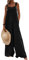 Loalirando Salopette da Tuta Casual Donna Tuta Estiva Donna Tuta Intera Jumpsuit Donna Senza Maniche Playsuit Tuta a Gamba Larga con Tasche da Spiaggia (Nero, L)