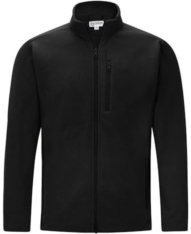 33,000ft Herren Fleecejacke Stehkragen Warm Jacke Männer Leichte Strickjacke Übergangsjacke Outdoor Sweatjacke für Wandern Laufen Freizeit Schwarz L