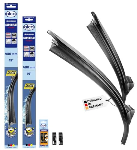 alca® Scheibenwischer für VW LUPO | 06.2003 - 07.2005, SUPER FLAT Flachbalkenwischer, extraflaches Design, Flexibel, Nanographitbeschichtung