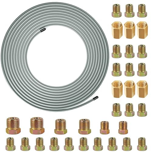 Kit tubo freno 3/16 10 m con raccordi per set di tubi freno automobilistici (kit 4)