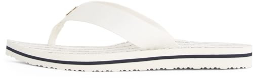 Tommy Hilfiger Donna Infradito Chain Print Eleganti, Avorio (Ivory), 36
