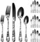XIAOYU Set di posate scheletro a tema Halloween per 4, set di posate in acciaio inossidabile da 20 pezzi, set di posate decorative con motivo scheletro gotico, stoviglie di Halloween Pasqua e Natale