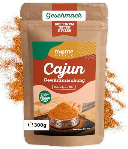 Cajun Gewürzmischung Monte Nativo (300g) - Cajun Gewürz Seasoning - Hochwertige Spices - Schonend getrocknete und aromatische Gewürze ideal zum Kochen und Würzen - Intesives Aroma und Geschmack