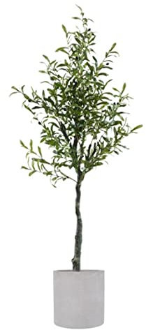 JYARZ Kunstbaum Deko Künstlicher Olivenbaum-Pflanzensimulationsbaum Mit Rundem Becken Grünpflanzen Gefälschter Baum Für Innen- Oder Außendekorationen Zimmerpflanze Kunstpflanze(160cm)