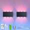 2pcs Farbe RGB Akku Wandlampe, mit Touch Control Schalter LED Magnetisch Akku Wandleuchte 5200mAh Kabellose Wandlampe, ideal für Loft Flur Schlafzimmer (Schwarz)