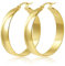 ALEXCRAFT Dicke Ohrringe Gold Groß Creolen 14K Goldene Ohrringe Damen Chunky Large Gold Hoop Earrings für Frauen Freundin Mama Mädchen 40MM