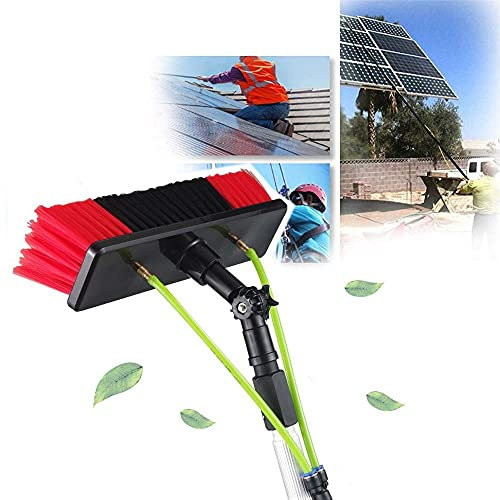 Kit di pulizia per pannelli solari con asta telescopica da 12 m e testina da 30 cm, ideale per lavare camion, finestre e pannelli fotovoltaici