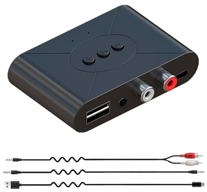 Bluetooth 5.3 Audioempfänger, kabelloser RCA-Bluetooth-Adapter für Stereo-Audioempfänger/USB-Flash-Laufwerk/NFC-One-Touch-Verbindung für Autolautsprecher und Kopfhörer