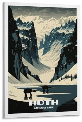 Poster auf Leinwand, Vintage-Film, Motiv: Hoth Star The Wars, Bauernhaus-Galerie, ästhetische Raumdekoration für Schlafzimmer, Badezimmer, 20 x 30 cm
