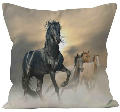CEVAN Linen Kissenbezüge Für Sofakissen Kissenbezug Outdoor Pferd Kissenbezüge Draußen Kissenhülle Seide Kissenbezüge Sofa Dekor 40x40cm,1Pcs