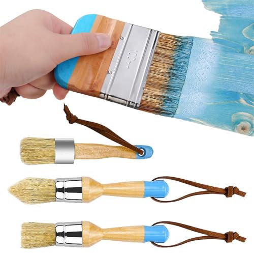 Uoqpty Wachspinsel für Kreidefarbe, Malerwachspinsel, Mehrzweck-Buntstiftpinsel 4-teiliges Set, Sichere und praktische Wachsbürsten für Möbel, Heimdekoration, Kunsthandwerk