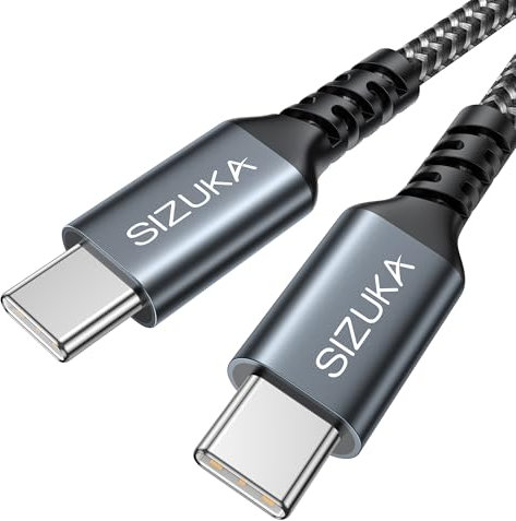 Câble USB C vers USB C 2M 60W PD Cable Charge Rapide Nylon Tressé Câble USB Type C Compatible avec Galaxy S21 S20 S10 S9,Note 10 9,Huawei P30 P20 P10 Mate30,Google Pixel-Gris