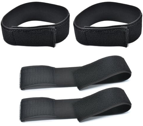4 Pièce Brassard Securite,Protection AntidéRapant Serre Pantalon Velo Pince,RéGlable VéLo Securites Hautement éLastiques Clips Velcro,Bicycle Pants Pinces,Pantalons Elastiques Clip pour Enfants(Noir)