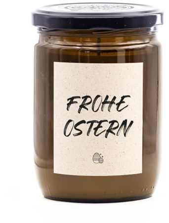 Mad Candle Duftkerze mit Spruch | Frohe Ostern | Geschenk für Frauen | Ostergeschenk | Kerze im Glas mit Deckel | Duftkerze Zitrone Lavendel | Sojawachskerze