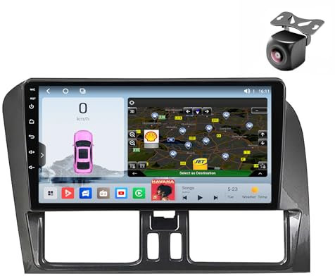 Android 14 autoradio für Volvo XC60 que 1 2008 2009 2010 2011 2012-2017 GPS Navigation 9 Zoll Kapazitiver Touchscreen Auto Stereo Mit Lüfter SWC WiFi RDS Carplay Android Auto (M400S 8core 4+64G)