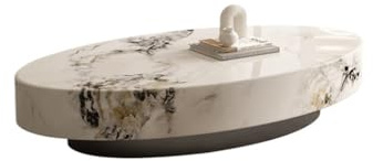 EINES Table Basse Table Basse en Marbre Moderne, Table Basse De Salon, Table Basse Ovale Tables de Bout