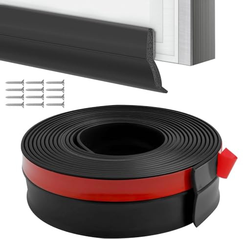 Garagentor Dichtung Garage Tür 3M Gummidichtung Selbstklebend Dichtungsstreifen Universal-Dichtband Garagentor Gummilippe, Türdichtung Unten Selbstklebend, Einfache Installation