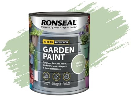 Milena Sapling Green Garden Paint 2.5l, Water Based Wooden Paints, Fast Drying Matt Finish, Long Lasting Fade Resistance Fence Paint, DIY Colour for Brick, Flower Pots (Sapling Green, 2.5 Litre)