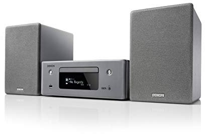 Denon CEOL N-10 Kompaktanlage, HiFi Verstärker mit 2-Wege Lautsprechern, CD-Player, Internetradio, Musikstreaming, HEOS Multiroom, Bluetooth, WLAN, AirPlay 2, Alexa Kompatibel, 2 Optische TV-Eingänge