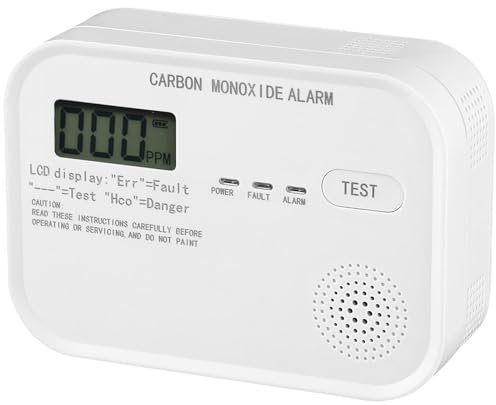 ChiliTec Kohlenmonoxid Melder CO-Melder digitales LC Display Testknopf EN 50291 Zertifiziert austauschbare Batterien Für Gastherme Kamin Offenes Feuer
