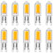 HUAMu LED G9 2W LED COB-Birne 250LM, AC220-240V, Warmweiß 3000K, Energiesparlampe CRI80, Vollglas, Äquivalent 25W Halogenlampe, 360 ° Abstrahlwinkel, 10 Packungen