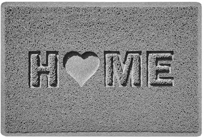 Nicoman LOVE at HOME Doormat 60x40cm - Quiet Gray|Heavy Duty Non-Slip|Indoor/Outdoor|Barrier Dirt-Trapper Floor Mat|Home Patio Garden Conservatory Door Mat |Home Heart