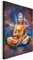 Revolio 30x40 cm Leinwandbild Wandbilder Wohnzimmer Modern Kunstdruck Design Wanddekoration Deko Bild auf Leinwand Bilder 1 Teilig - Buddha Zen Sterne orange blau braun
