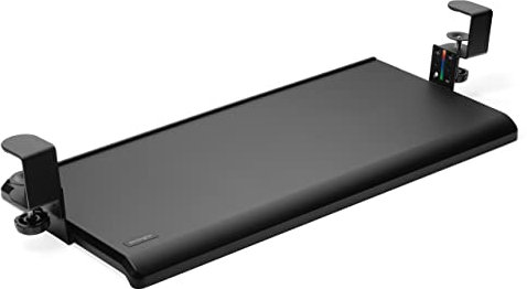 Kensington K55407WW Tastaturablage zum Anklemmen, Tastaturschublade unter dem Schreibtisch, ergonomischer Smartfit-ausziehbarer höhenverstellbarer Tastaturhalter, schwarz, 33,8 x 82,3 x 6,1 cm