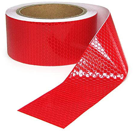 RAMROXX Signalband Markierungsband Absperrband selbstklebend reflektierend rot 100m