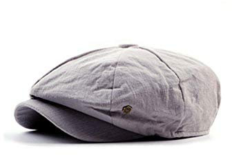 Maozim Baskenmütze, Leinen, einfarbig, Retro, Café, Arbeit, cool, atmungsaktiv Regulierbar Klassisches Grau